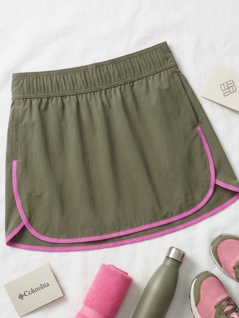 Columbia Activewear Green & Pink Athletic Sports Skort